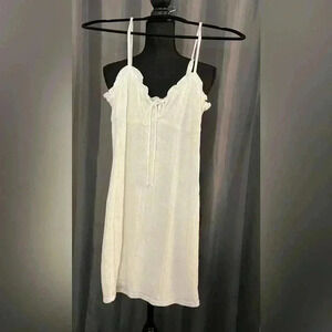 100. BCBGeneration Optic White Ruffle Cami Knit Dress, Size 4
